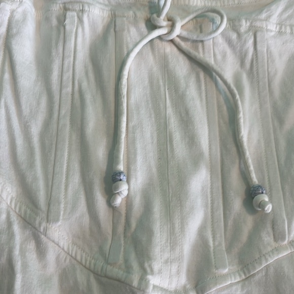 Anthropologie Maeve corset style peasant dress white long trending new - Picture 4 of 8